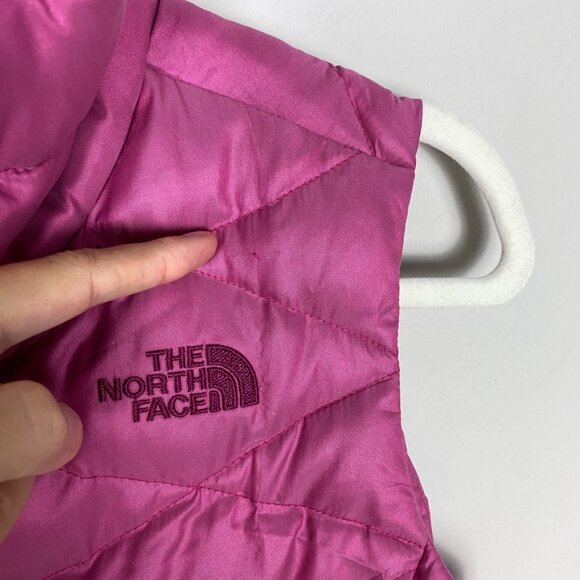The North Face 550 Goose Down Puffer Vest Iridescent Pink Quilted Womens Small - Picture 6 of 9